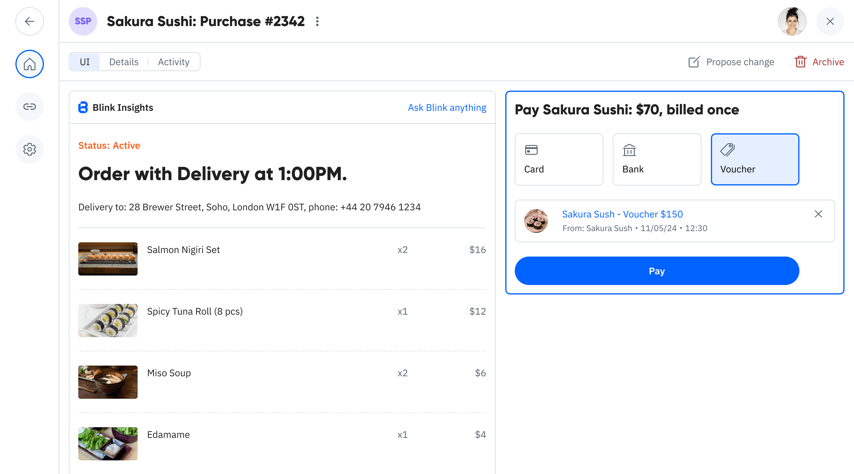 Purchase with multiple payment methods